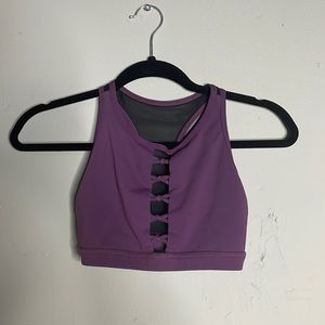 Born primitive peekaboo purple high neck sports bra